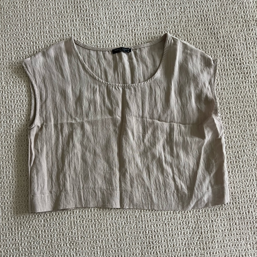Final Touch Taupe Ribbed Tank Top